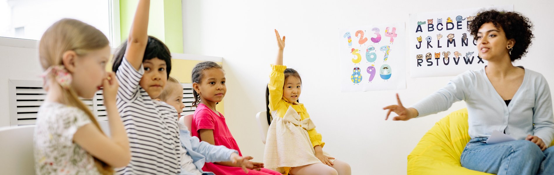 Eine Szene in einem Kindergarten.